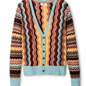 Missoni for Target Multicolor Zigzag V-Neck Knit Cardigan